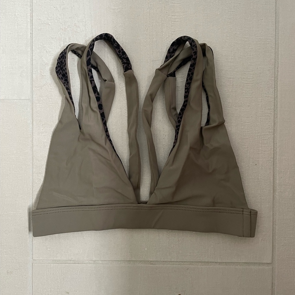 Acacia Brown/Gray Strappy Swimsuit Top